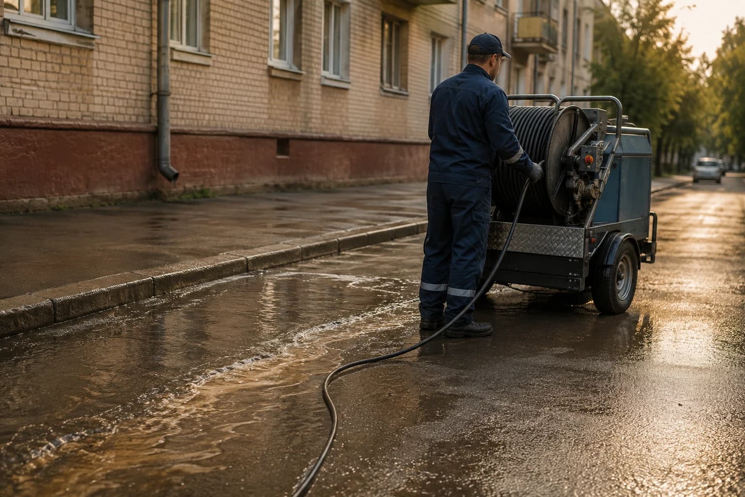 Гидродинамическая промывка канализации